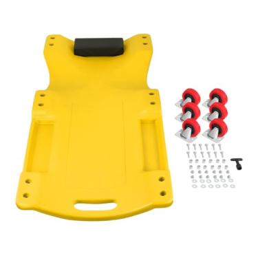 Imagem de DNA MOTORING 91.4 cm C X 43.2 cm L x 10.8 cm H Reparação de veículo baixo perfil automotivo Creeper com encosto de cabeça acolchoado, amarelo, TOOLS-00201-YL