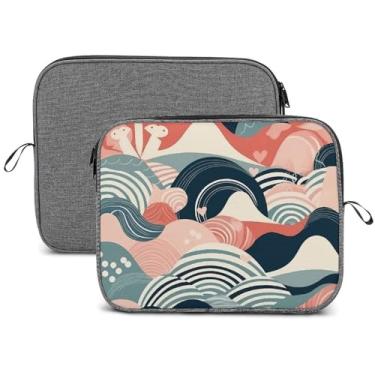 Imagem de Capa para laptop, impermeável, resistente a choques, bolsa protetora para notebook, leve, abstrata, desenho, viagem, estojo compatível com laptop de 13 a 14 polegadas