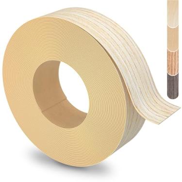 Imagem de ZYJT Faixa de borda de carvalho, rolo de borda de madeira folheada de 3,8 cm x 76,2 m, flexível, fita adesiva para compensado de armário