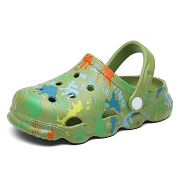 Imagem de INMMINPIN Sandálias infantis fofas com desenho animado para jardinagem para meninos e meninas, chinelos para ambientes internos e externos, crianças, banho de água, praia, piscina, Verde fruta, 7-8 Toddler