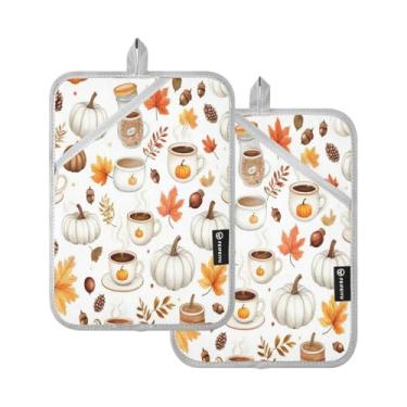 Imagem de Caikeny Suportes de panela para cozinha, folha de bordo, outono, pedras, outono, 2 unidades de pegadores de panela, almofadas quentes, trivets para panela, tapete de panela, cozinhar, assar