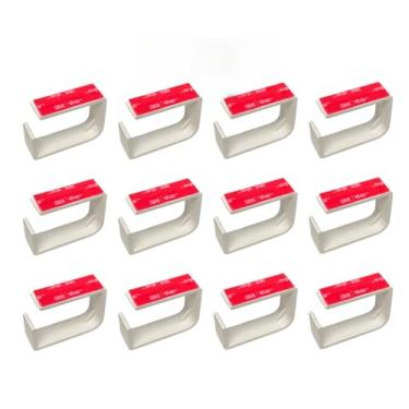 Imagem de Passa fio Kit Organizador de Cabos para Esconder Fios embaixo de Mesa Setup Gamer Home Office Decorativo Branco e Preto(Kit 12 Branco)