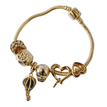 Imagem de Bracelete Pulseira com Berloques Balão Banhado a Ouro 18K - Verbum, Ou
