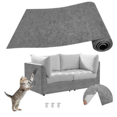Imagem de Arranhador Para Gatos Auto-Adesivo Carpete Proteçao Para Sofa - Tapete arranhador para gatos 50x50cm (Cinza Claro)