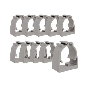 Imagem de Kit 10Un Abraçadeira P/Eletroduto 1/2pol PVC Antichamas Reforçado (Cinza)