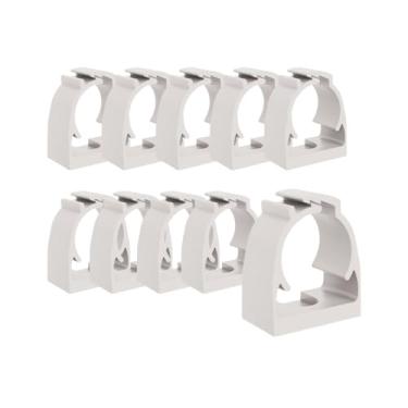 Imagem de Kit 10Un Abraçadeira P/Eletroduto 1/2pol PVC Antichamas Reforçado (Branco)