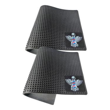 Imagem de Tapete para Bancada de Barbeiro 2 Unidades | Antiderrapante, Resistente a Produtos Químicos, Lavável, Proteção Total para Ferramentas e Superfície | Profissional e Doméstico