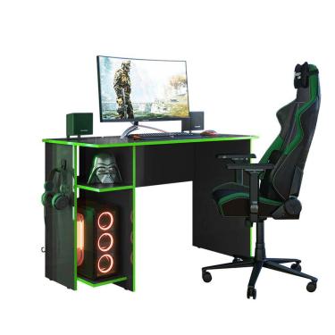 Imagem de Mesa 114cm Gamer Outlaw Player -Preto-Fosco-Verde - ÉdeCasaMóveis