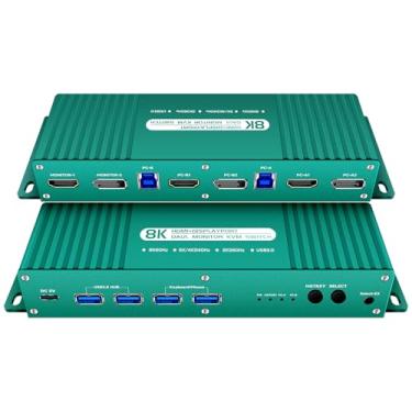 Imagem de DaoFaZiRan Kvm Switch Displayport Hdmi 240Hz Hotkey Switching 2 Monitores Computadores 1440P 120Hz 144Hz Monitor Duplo Dp Freesync G-Sync