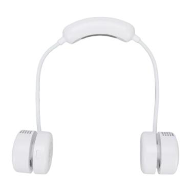 Imagem de Dpofirs Ventilador de Pescoço Portátil, 3 Velocidades de Colar de Bateria Speed Abs Abs Dobrável Lightweight Home Office (Branco)