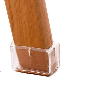 Imagem de TSACTE Protetores de piso de madeira para pernas de cadeira, pés de cadeira deslizam para móveis, protetores de tapete de silicone com almofadas de feltro #15, comprimento 1-7/40.6 cm a 1-3/10.2 cm