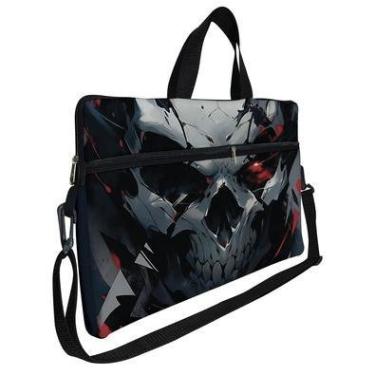 Imagem de Case Capa Maleta Premium Para Notebook Laptop De 17 E 17,3 Com Alça De Mão Alça De Ombro E Zíper Lateral - Caveira