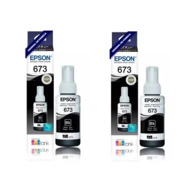 Imagem de Kit Tintas Epson Original 673 T673 T673120 2 Pretos L800 L810 L1800 L805 L850 70ml