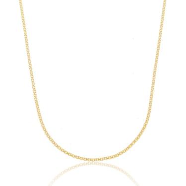 Imagem de Corrente Feminina Malhada 45cm 1,3mm Ouro 18k 750 Amarelo