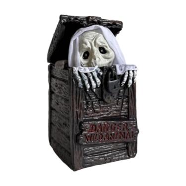 Imagem de Baoblaze Decoração elétrica de Halloween, lâmpada para decoração de jardim, luz vermelha interna e movimento para casa mal-assombrada, gramado externo, feriado, Fantasma