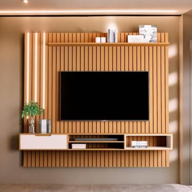 Imagem de Home Para Tvs 85 Tucumã 2.3 Nature Com Led Jb Móveis