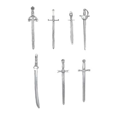 Imagem de Ruwado 7 peças, pingentes de espada, grandes, vintage, vários estilos, marcadores de livro para mulheres, faça você mesmo, chaveiro, scrapbook, amantes de livros, leitura e artesanato, One size, Metal