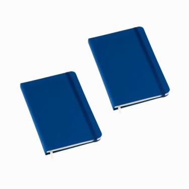 Imagem de KIT 2 Cadernetas de Anotações Tipo Moleskine SEM Pauta 21x14cm - Azul