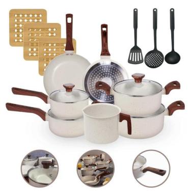 Imagem de Jogo Panelas 13 Pç 2Mm Cerâmico Antiaderente Indução-Vanilla - Mimo St