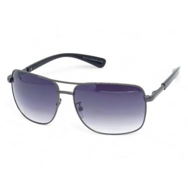 Imagem de Óculos de Sol Aviador Unissex Polo London Club design Retangular com lentes em Policarbonato UV400 contém Case Couro ECO (Grafite Degradê)