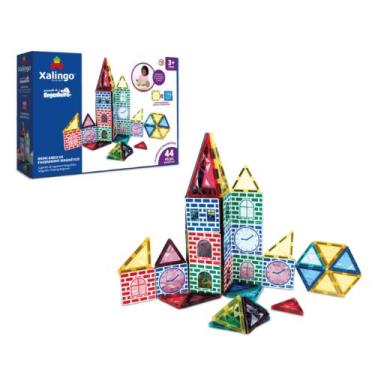 Imagem de Brinquedo Infantil Brincando de Engenheiro Magnético 44 Peças Xalingo 