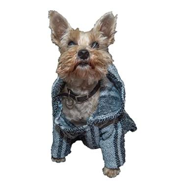 Imagem de Moletom com capuz para cães mexicanos Poncho Doggo Baja Ponchos Cobertor para Cachorros Fantasia Pijama Chihuahua Suéter Roupas de cachorro pequeno, médio a grande feito no México com tecido reciclado (1, cinza)