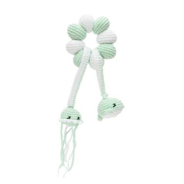 Imagem de Chocalho com bolinhas verdes, baleia e água viva em amigurumi