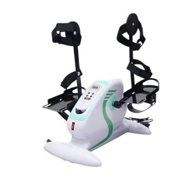 Imagem de Mini Bicicleta Elétrica 110V para Fisioterapia Portátil – Exercitador de Pernas e Braços com Tela LCD e Controle de Intensidade – Branco
