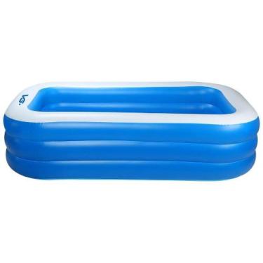 Imagem de Piscina Inflável Retangular Azul 712 Litros 210 Cm Pvc Com Bomba E For
