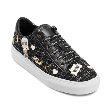 Imagem de KARL LAGERFELD Tênis feminino icônico Cate Pins Mule, Preto/branco, 35