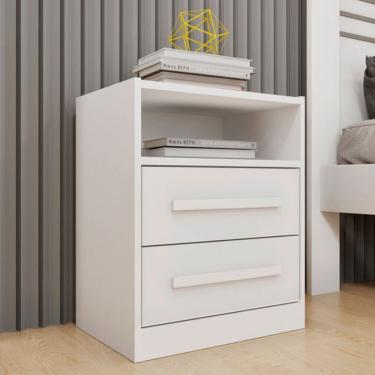 Imagem de Mesa de Cabeceira Olga 2 Gavetas Neve - Pnr Móveis