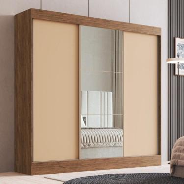 Imagem de Guarda-Roupa Casal com Espelhos 3 Portas de Correr 4 Gavetas Multimóveis CR35385