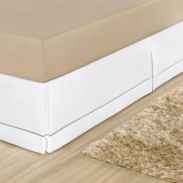 Imagem de Saia para Cama Box Casal - Ponto Palito 01 Peça - Branco - Bia enxovai