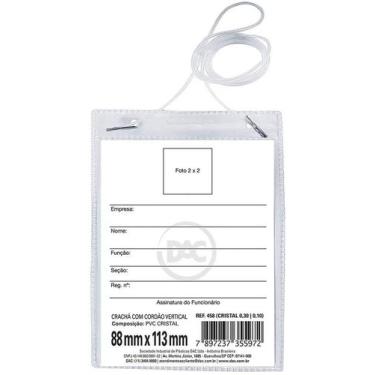 Imagem de Crachá com cordão 88x113mm Dac