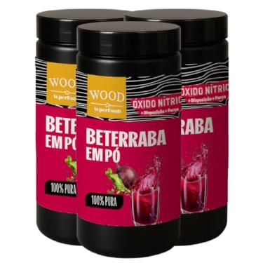 Imagem de Kit 3 Beterraba Desidratada Em Pó 100% Pura 454g Wood