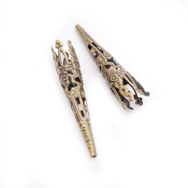 Imagem de Miçanga Tulipa Chapéu Metal Ouro Velho 3x8x40mm 10pçs 10g - Macall