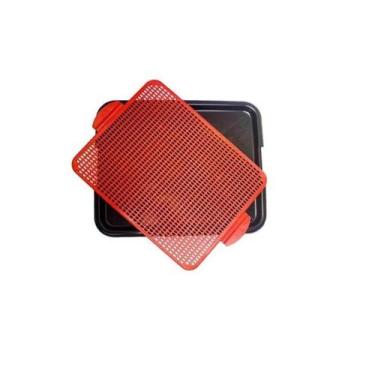 Imagem de Tapete Educador Sanitário Higiênico Lavável Gato Cachorro, Vermelho