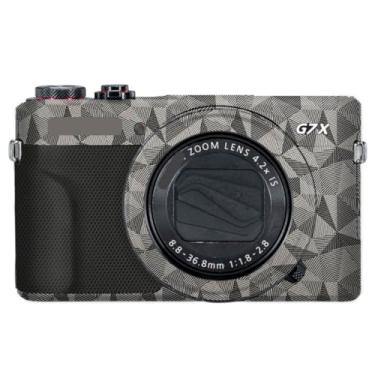Imagem de Adesivo de capa de câmera G7XII para Canon G7X Mark II película protetora antiarranhões decoração e resistência ao desgaste (titânio triangular)