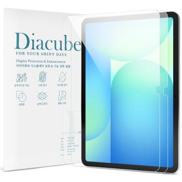Imagem de DIACUBE Pacote com 2 protetores de tela para Samsung Galaxy Tab S9 FE Plus/S7 FE de 12,4 polegadas, película híbrida de PET revestida com vidro 8H [inquebrável] HD transparente, resistente a arranhões