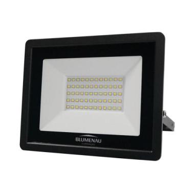 Imagem de Refletor Blumenau De Led Slim 50w Preto Bivolt 6500k Luz Fria - BLUMEN