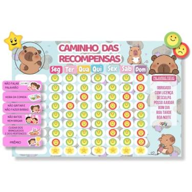 Imagem de Quadro de Tarefas e Rotinas Diárias Infantil - Modelos de Mneenina (Capivara)
