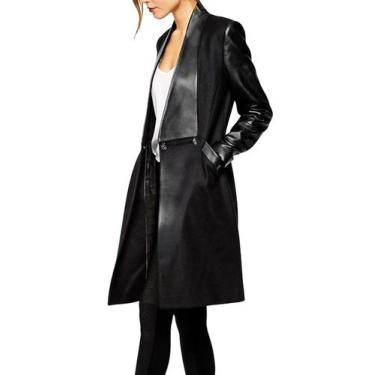 Imagem de Blazer feminino xxxiticat de couro preto