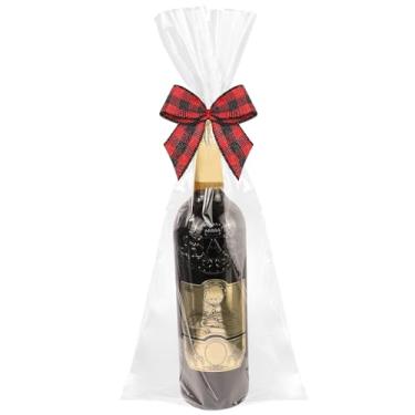 Imagem de Yeumk Sacos de celofane de 15 x 45 cm, sacos de presente de celofane transparente para vinho (transparente - 15 x 45 cm - 100 peças)