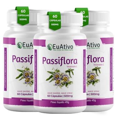 Imagem de Passiflora 03 unidades 500mg 60 Cápsulas Euativo