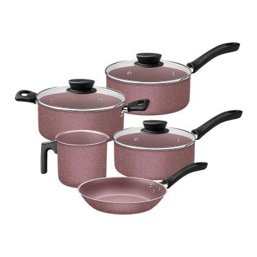 Imagem de Jogo De Panelas Tramontina Linz 28299405 Rosa Rosa 28299405