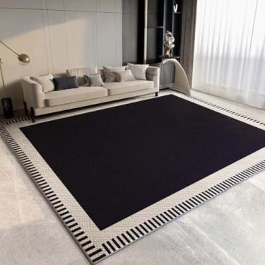 Imagem de Tapete simples para sala de estar, totalmente coberto, absorvente, para sofá, mesa de centro, cobertor, resistente à sujeira, em veludo cristalino (120 x 200 cm/SJR-4)