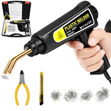 Imagem de Aumotop Soldador De Plástico, Máquina Solda 70 W, Kit Reparo Com Grampeador A Quente, Pistola Grampo Para Rachaduras Em Para-Choques Carro Alicate, Faca E 4 Tipos Ondas Planas
