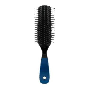 Imagem de Escova De Cabelo Retangular C/ Cabo Emborrachado Marco Boni, Preto