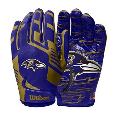 Imagem de Wilson Luvas de futebol NFL Stretch Fit – Adulto, Baltimore Ravens