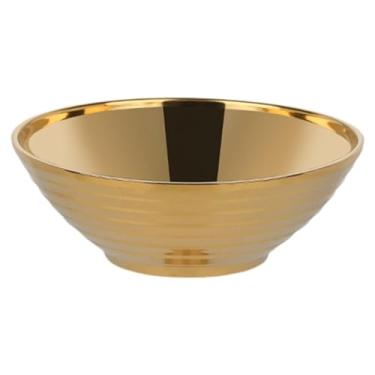 Imagem de FytStycale Tigela de Amassar de aço Inoxidável, Dupla Camada, Multifuncional, Tigela de Macarrão para Udon, Soba, Pho, Ramen, Tigelas de Sopa para Cozinha Domést, Ouro, Tamanho real